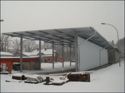 Neubau Überdach für Aufsatzstreuer (Winterdienst)